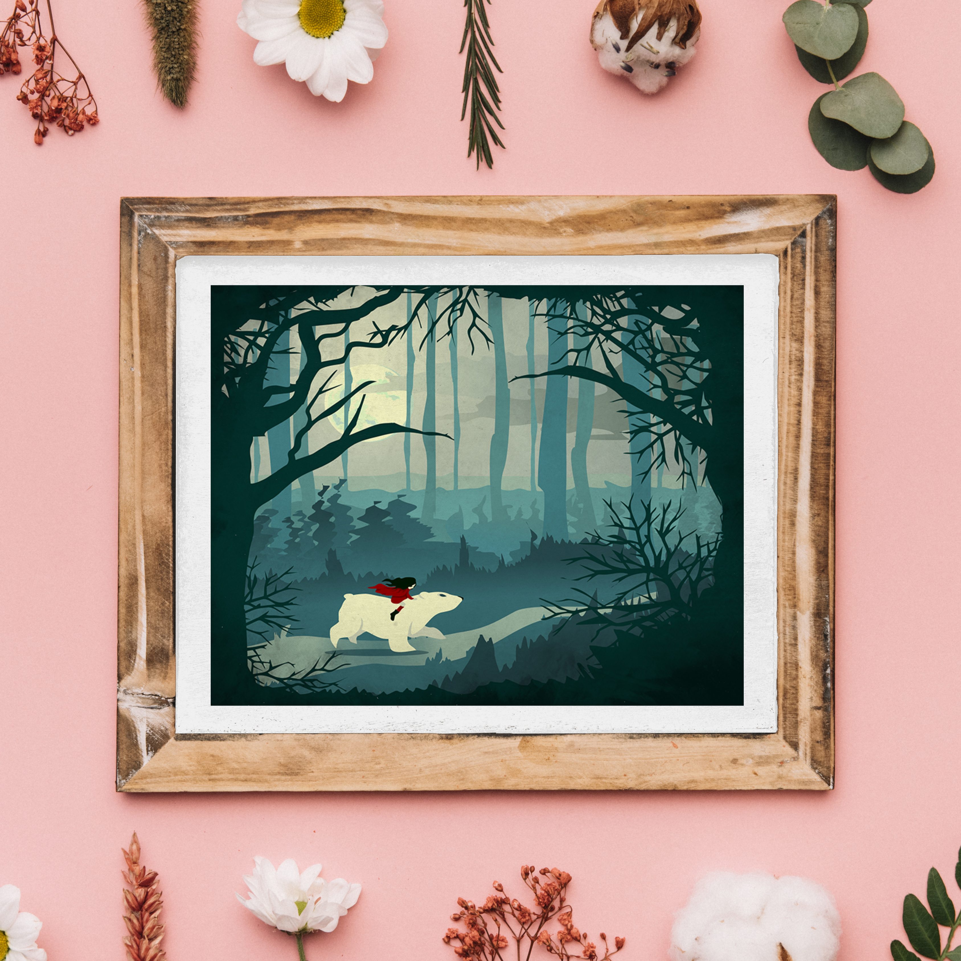 Ilustracja dziecięca cyfrowa "W Lesie"